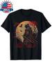 Men's Samurai Japanese Retro Graphic Art T-Shirt - Black Vintage Cherry Blossom