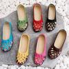 Summer Beijing cloth shoes women's mesh shoes single shoes hollow non-slip soft sole middle-aged and elderly mother shoes one pedal sandals women