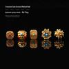 Ancient Gold Openwork Spacer Beads with Inlaid Blue Beads