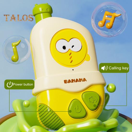 1 par de interfone de banana de desenho animado infantil 300 m de longo alcance meninos meninas interação pai-filho interno e externo crianças brinquedo de interfone portátil sem fio