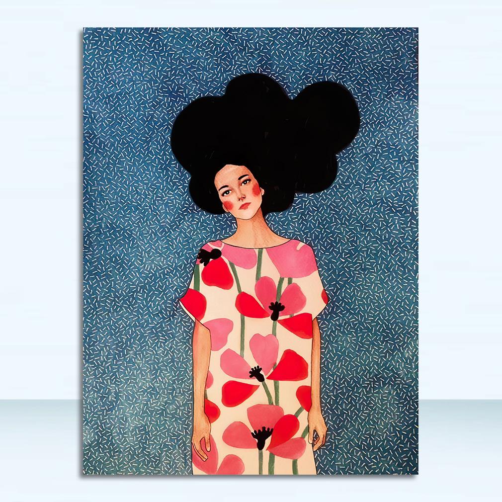 

Poster Print Decor Wall Art Pictures For Living Room Bedroom Nordic Handdraw Characters Style Colorful Canvas Painting