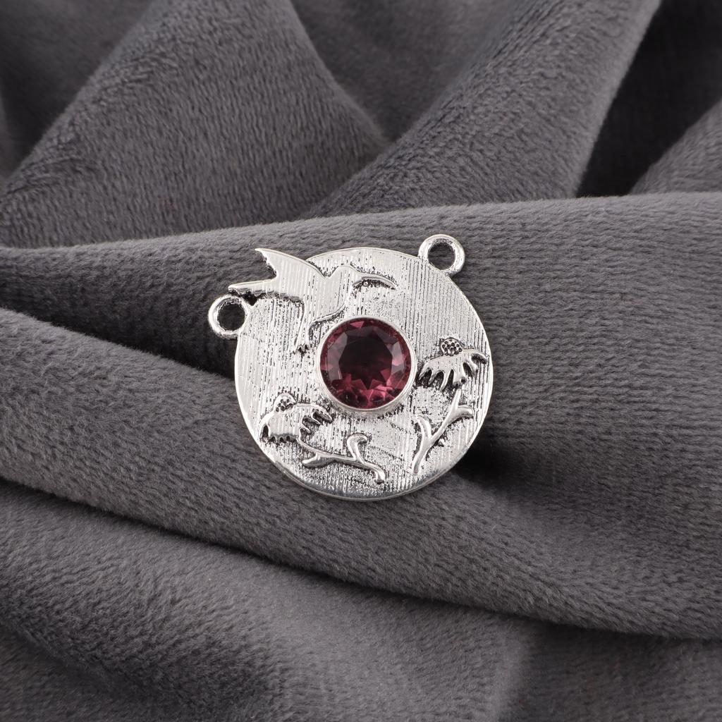 Rhodolite Gemstone Jewelry, Handmade Silver Pendant, 925 Solid Sterling Silver Pendant For Mother's Gift