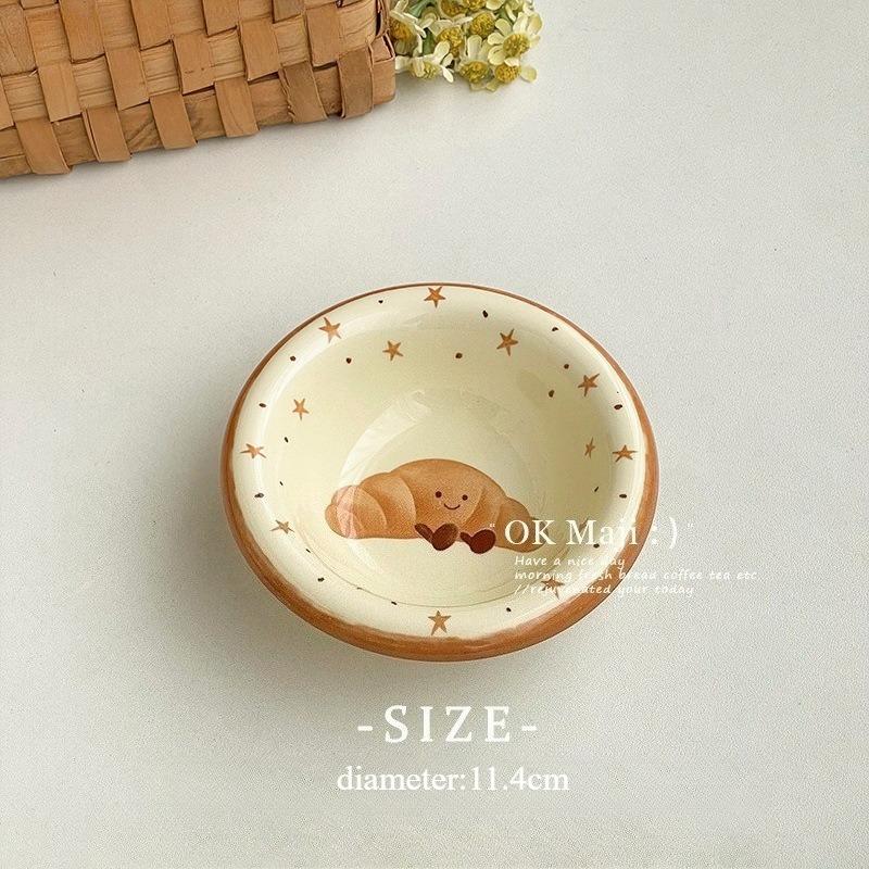 Cute Small Plate with Fruit Pattern, Underglaze Color Ceramic Sauce Plate Tomato Sauce Plate Exquisite Snack Plate