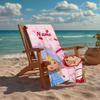 Custom Name Ultra-Soft Beach Towel with Strawberry Shortcake Theme,Ideal for Pool - Camping, Diving - Perfect Travel Essential, Vibrant Beach Towel.