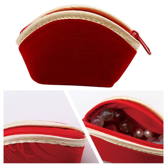 Jewelry Storage Bag Red Velvet Household Supplies Washable Ear Studs Necklace Ring Travel Bag Pretty Storage Washable