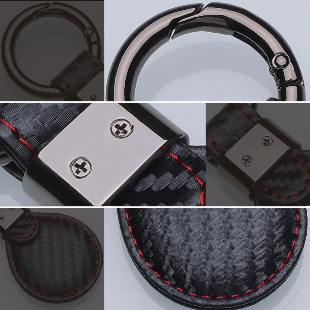 Car Genuine Leather Key Chain for Fashionable Leather Car Key Leather Laser Carbon Fiber Look [MailiMy] Keychain, Jimny, Anti-Loss, Keychain,