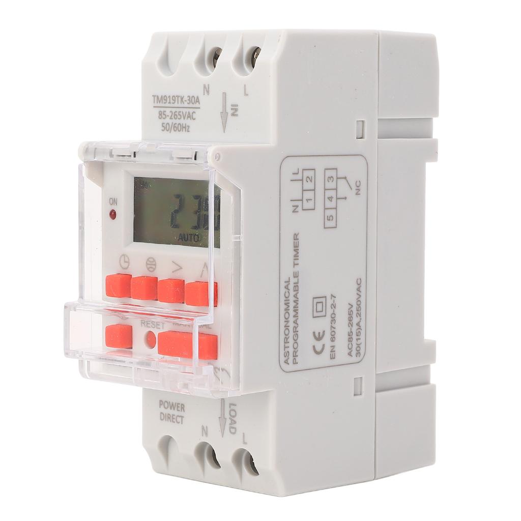 7 Days Programmable Timer Switch Digital LCD Display Electronic Countdown 24 Hours TM919TK30A