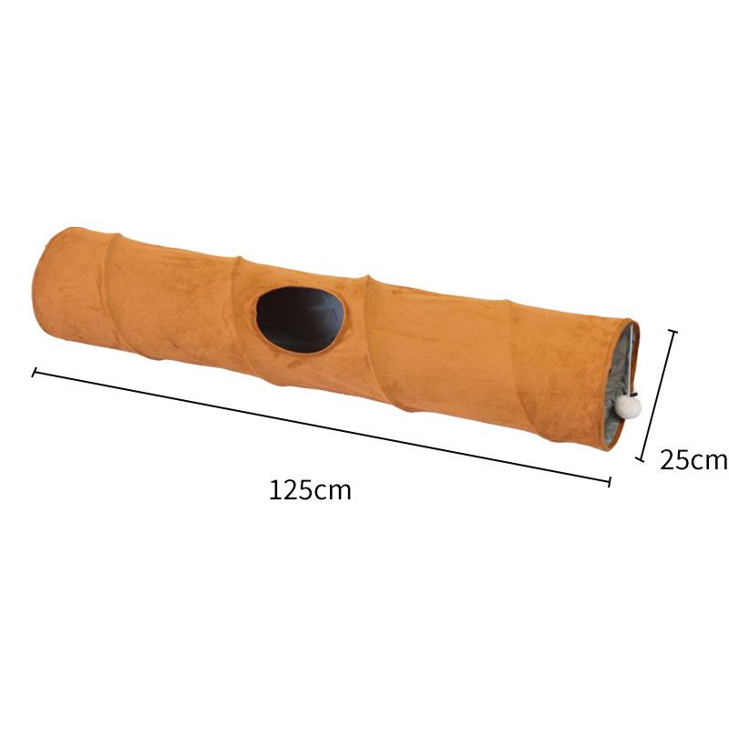 Foldable Double-Layer Cat Tunnel Toy – Suede, Easy Storage, Self-Amusement Pet Supplies