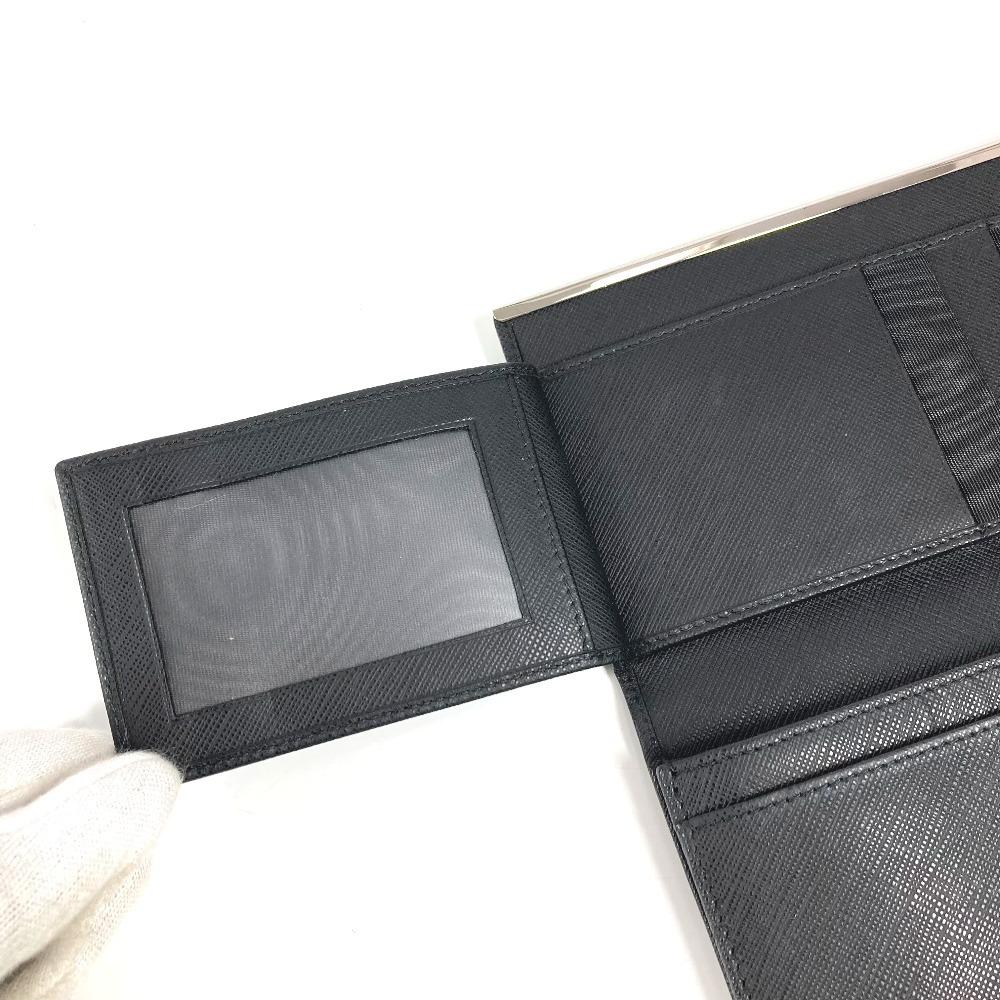 Salvatore Ferragamo Gancini logo Long wallet Long Wallet Leather Black/Silver