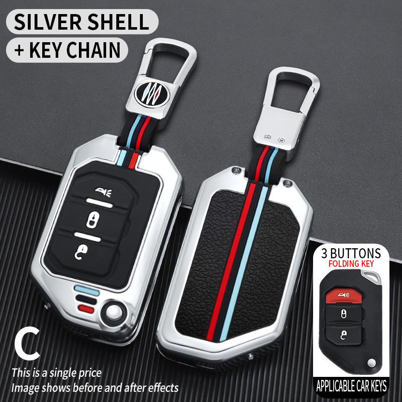 Car Key Case Cover Protective Shell Fob for Jeep Wrangler JL JLU Rubicon Gladiator JT Sahara JLU 18 2019 2020 2021 2022 2023