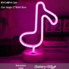 Korean Style Flamingo LED Neon Night Light - Decorative Christmas Fairy Accent with Round Base