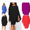 Plus Size Women's Two-Piece Slimming Chiffon Dress with Cardigan