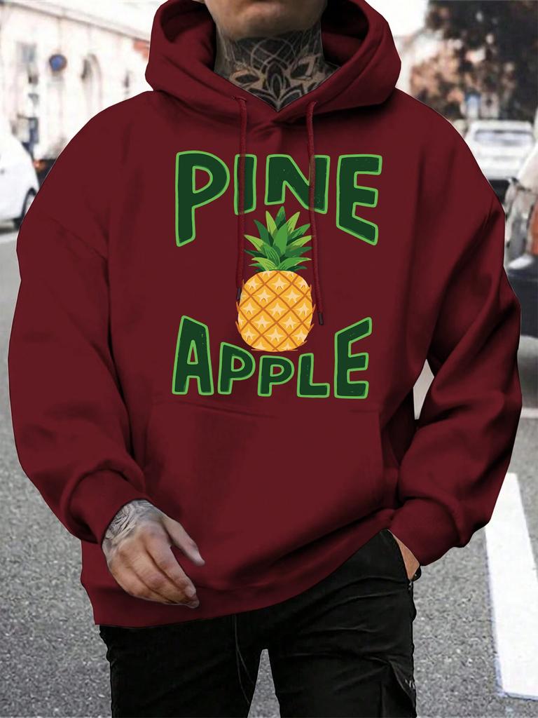 Fresh Pineapple Fruit Printing Men Hoody Fleece Autumn Hoodies Pocket Loose Sportswears Comfortable Multicolor Man Hoodie