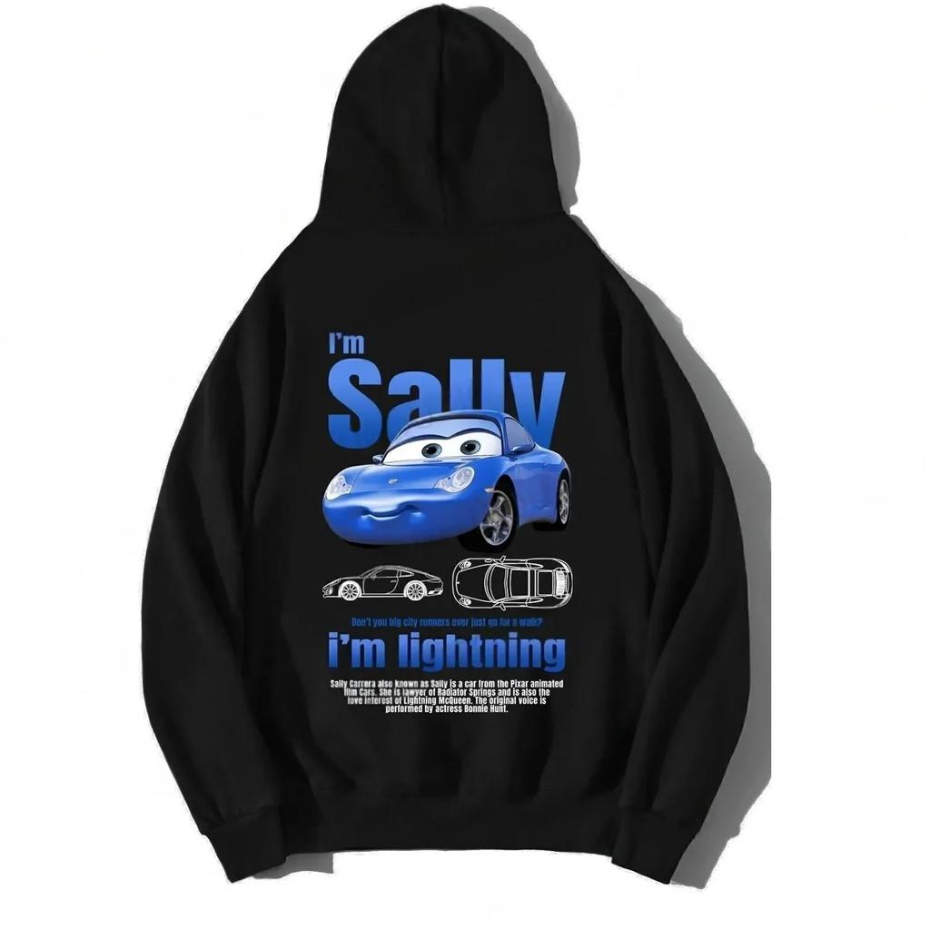 Autos Cartoon Print Hoodies Lightning McQueen Hoodies Oversized Anzug Herren Damen Sweatshirt Partneroutfit Kleidung