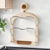 Multi-Layer Pot Lid Rack Kitchen Wall Mounted Cutting Board Holder with Hooks Multi-Functional Draining Shelf & Cutting Board Storage