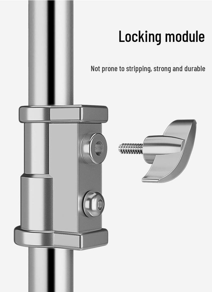3m Heavy Duty Stainless Steel Light Stand with Wheels, Built-in Spring, Large Load Capacity, for Photography Studio.