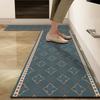 Anti-slip Kitchen Carpet Retro Light Luxury Floor Mat PVC Leather Dirty Resistant Washable Mat Long Strip Runner Rugs