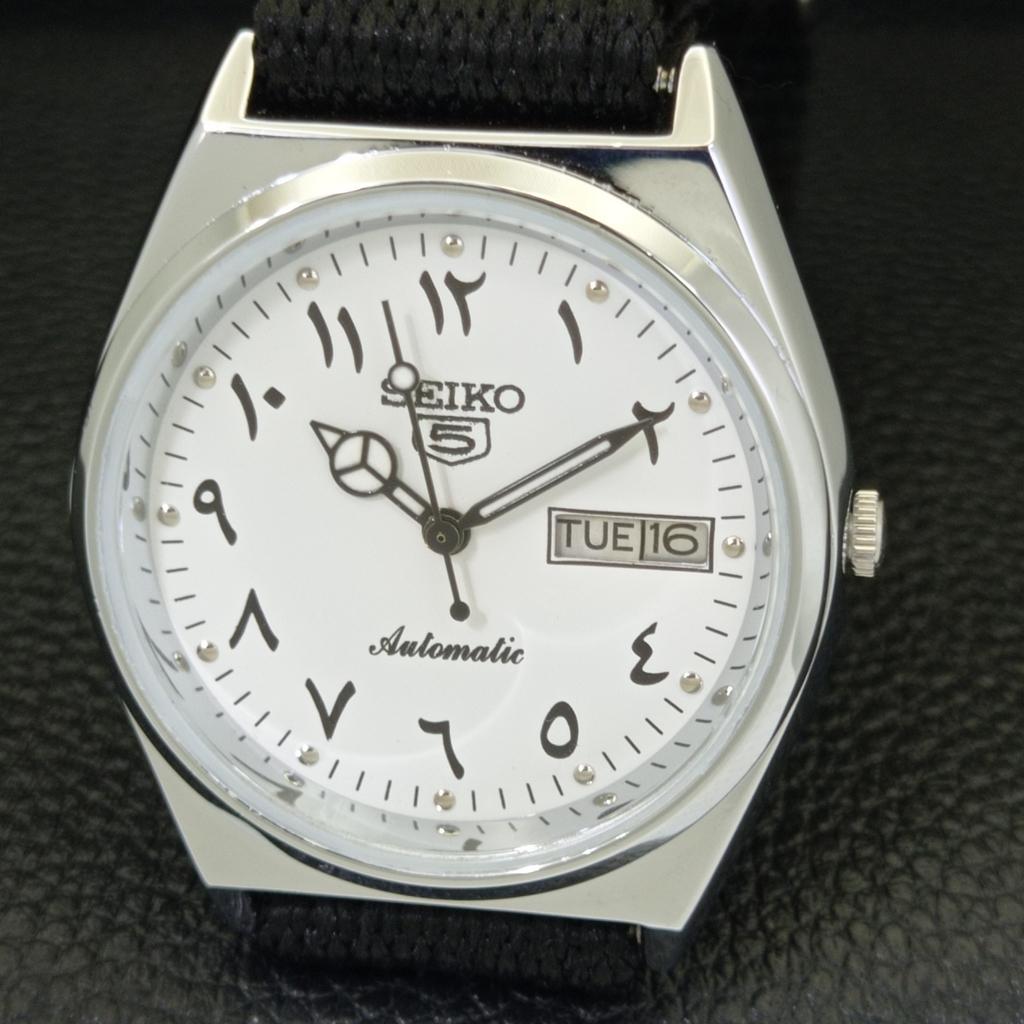 AUTOMATIC VINTAGE REFURBISHED SEIKO 5 6309A JAPAN MENS WHITE WATCH a441402-5 Sk-a441402