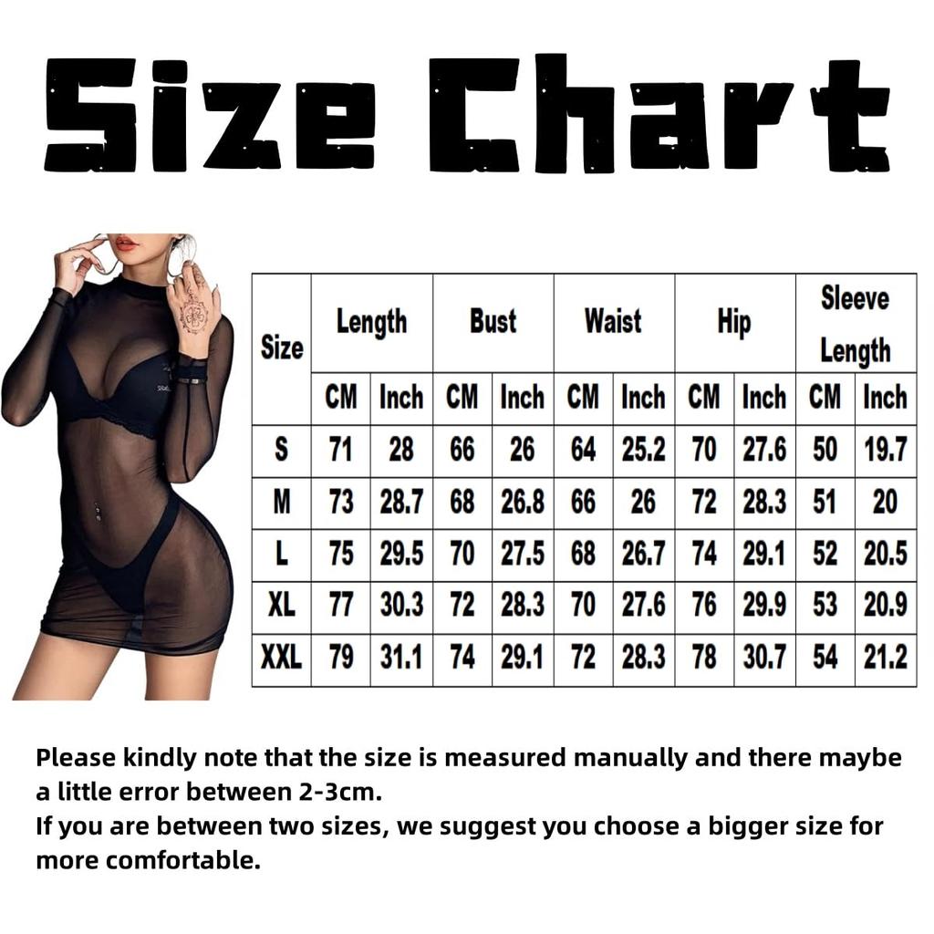 ביקיני שקוף סקסי מיני שחור דק גזה שרוול ארוך חוף מרזה קז'ואל קיץ שקוף סקסי מתאים לבתי מלון בקיץ מועדונים [Getrays]