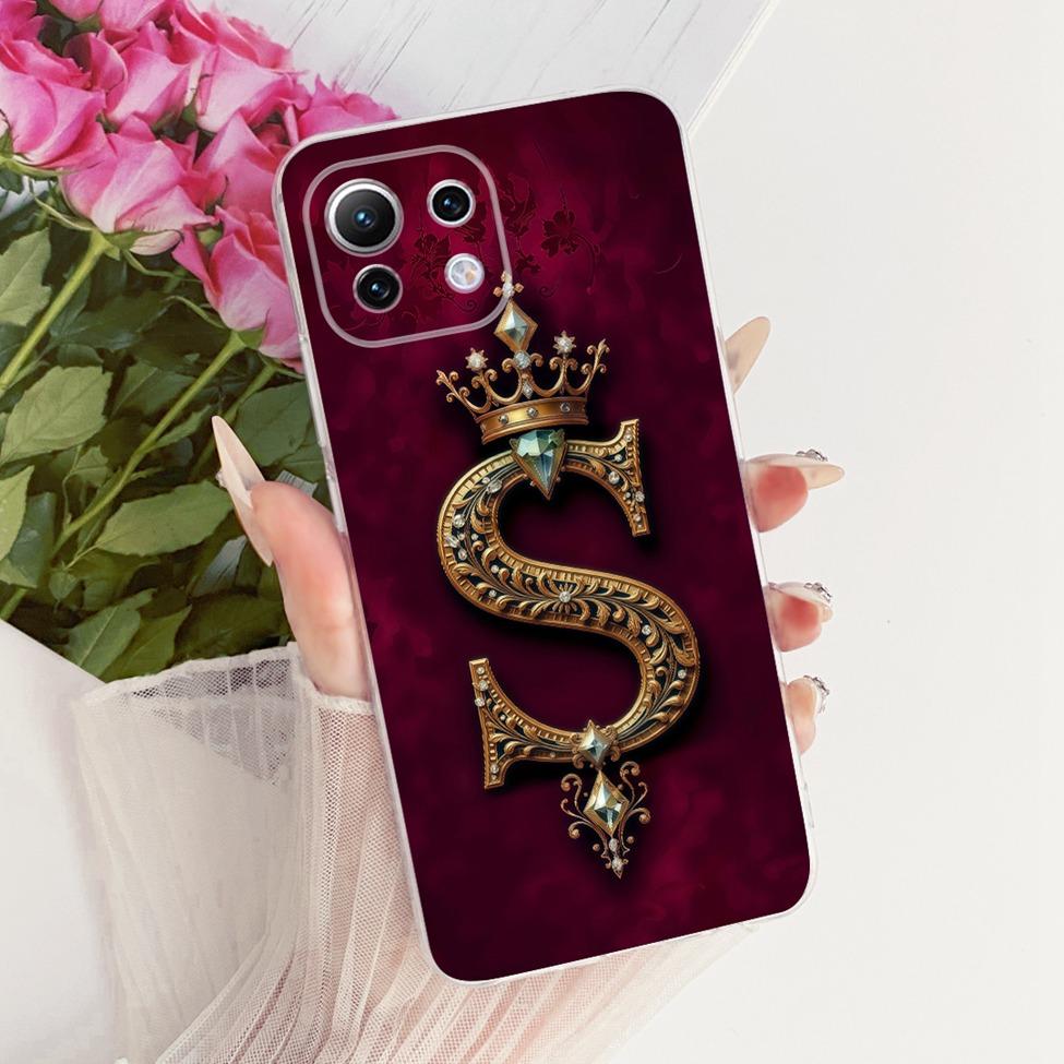 Clear For Xiaomi Mi 11 Lite Cover For Xiaomi Mi 11 Lite 5G Case Luxury Letters Crown 2D Painted Casing For Xiaomi 11 Lite 5G NE