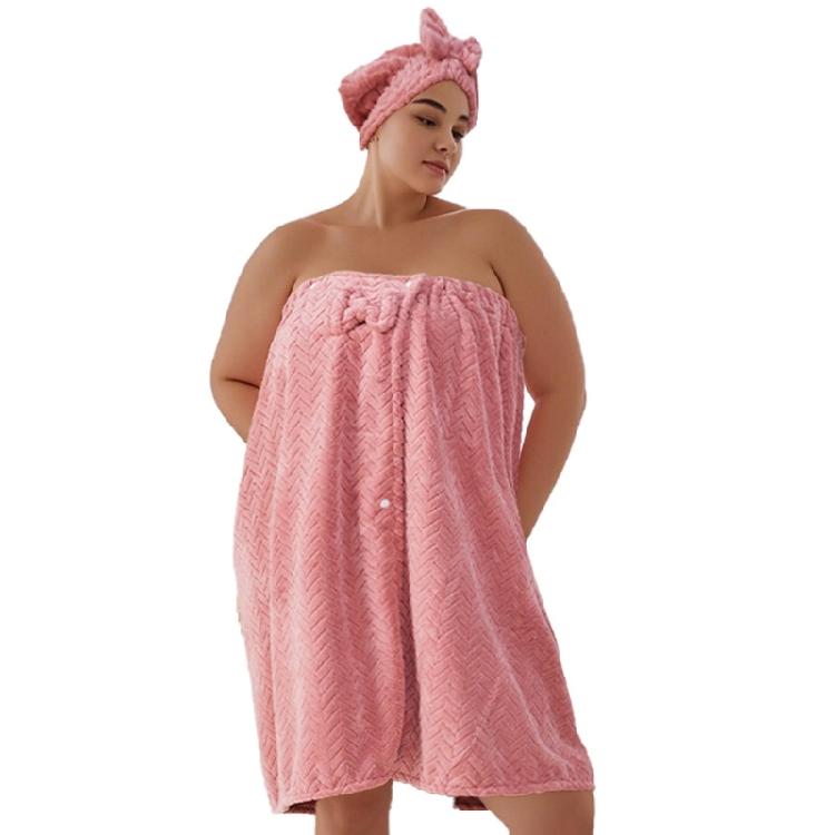 Large Size Adjustable Bath Skirt and Hair Dry Cap Set Slip Resistant Oversize Bathrobe for Women Spa Home Travel Beach