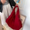 Corduroy Large Capacity Female Handbags for Women Fall Winter New Flannel Tote Shoulder Bag Simple Solid Color Underarm Bags