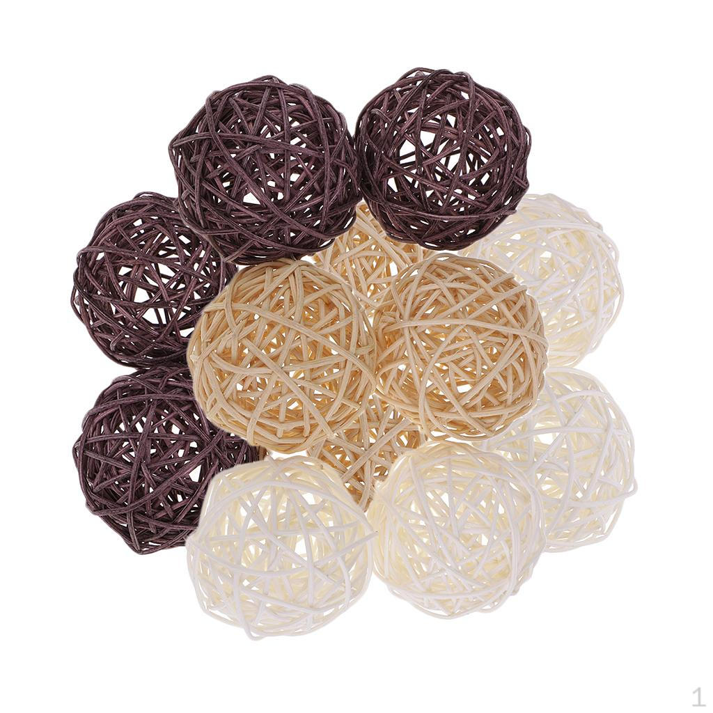 

12 шт. Плетеные ротанговые шары Декоративные наполнители для ваз для рукоделия, украшения свадебного стола, вечеринки, для ребенка