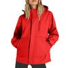 Women Solid Stripe Rain Jacket Outdoor Plus Waterproof Hooded Raincoat Windproof