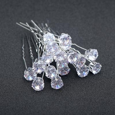 20pcs Fashion U-Shape Metal Hair Sticks Rhinestone Pearl Hair Jewelry for Wedding Hairstyles Formal Events Elegant Hair Sticks