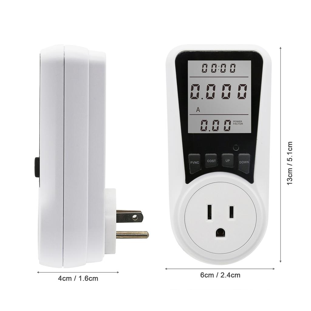 LCD-Display Stromverbrauch Leistungsmesser Steckdose Energie Watt Spannung Ampere Tester Wattzahl KWH