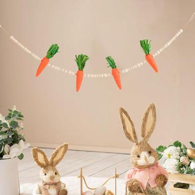 Easter Carrot Garland Decorations Home Decoration Carrots Banner Garlands for