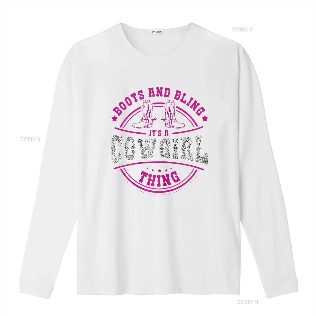 Womens boots bling it s a cowgirl thing Western Unique T Shirt for Women Soft and Breathable Casual vintage Washed streetwear