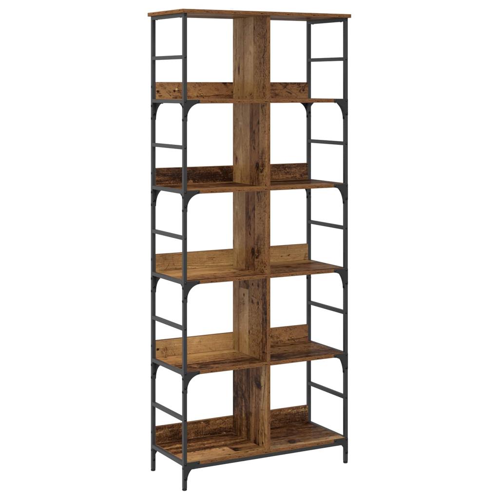 4 Tier Shelf 78.5 x 33 x 188.5 cm Metal PB Reclaimed Wood