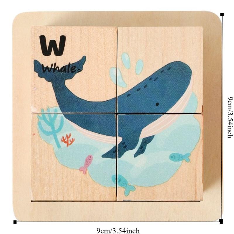 Movable Jigsaw Toy Animal Sliding Puzzle Montessori Educational Toy  Kids Birthday Gift