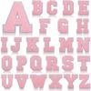 Roaring Sky A-Z Pink Chenille Embroidery Patch: 7cm Iron-on Sticker for Bags