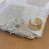 San Francisco Vintage Chic Wide Band Brass Ring, White Gold Plated Retro Index Finger Ring