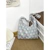 Korean Star Print Crossbody Bag for Women, Black White Large Capacity Hobo Shoulder Purse, Casual Versatile Handbag for School