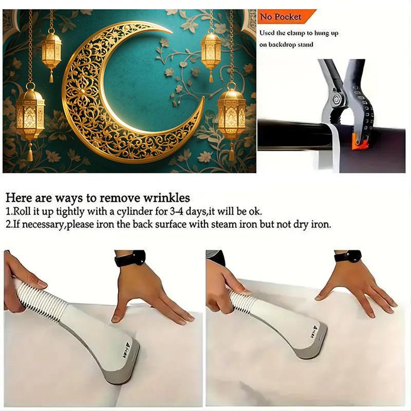 Mondsichel-Laternen-Thema Elegantes Ramadan-Banner Wanddekoration für Party, Festliche Heimdeko für EID Al Adha Feiern