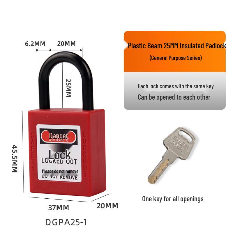 

Bedi 38mm Industrial Safety Padlock: Engineering Plastic Insulated Electrical Lockout/Tagout (LOTO)
