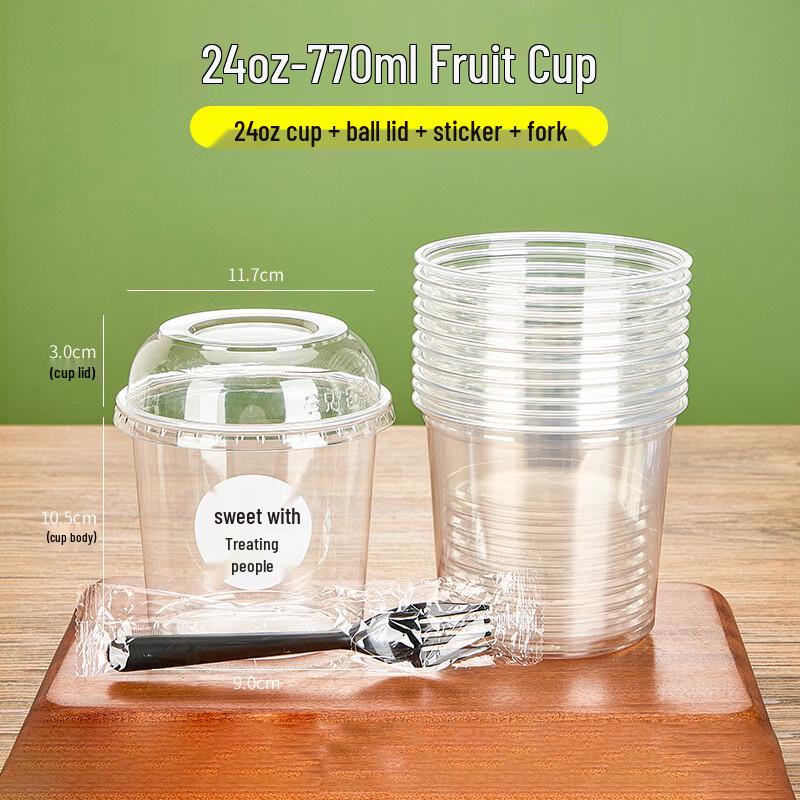 Platinum Chef 24oz Disposable Fruit Cup Set