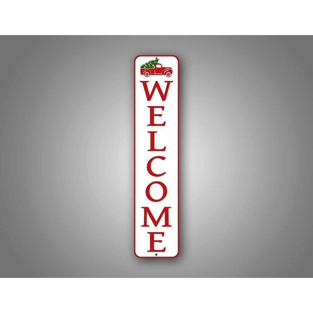 

Customizable 4x16 Inch Metal Truck Christmas Sign, Personalized Holiday Wall Plaque, Winter Home Porch Xmas Decor белый