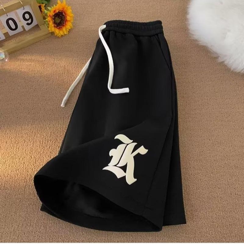 

Trendy Unisex Summer Sports Shorts: Loose, Lightweight, Printed Casual Fit 5XL чёрный