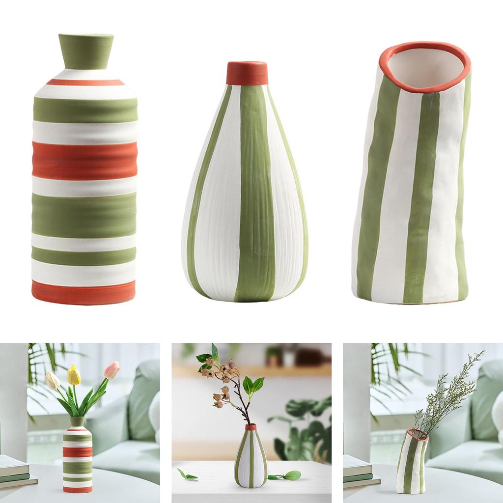 Ceramic Flower Vase Decorative Vase Housewarming Gift Flower Arrangement Modern Geometric Vase for Fireplace Shelf Bedroom