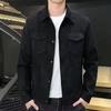New Trendy Men's Jacket For Spring/autumn Solid Color Top Casual Stylish Lapel Jacket Deer Skin Fleece