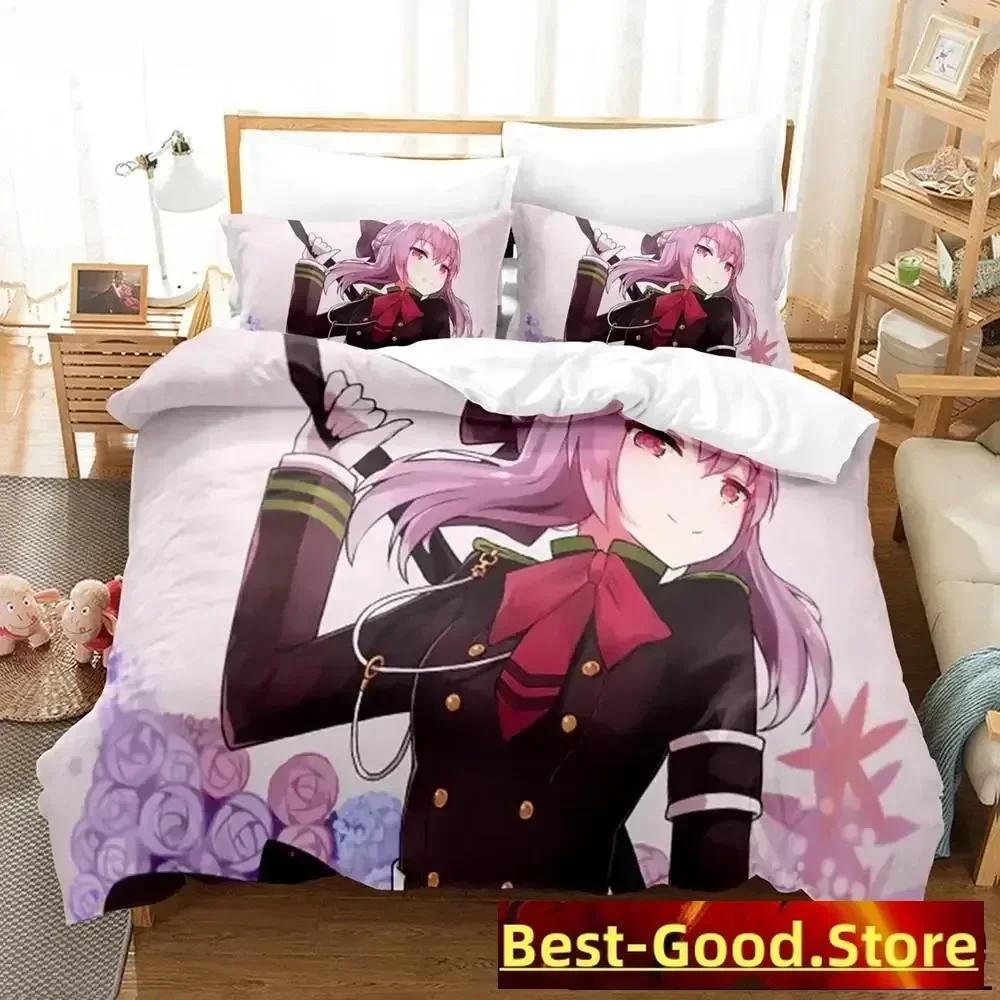 Seraph of the end 3D Print Bedding Set Cartoon Duvet Covers Pillowcases Double Size Bedclothes Decoration Home Textiles