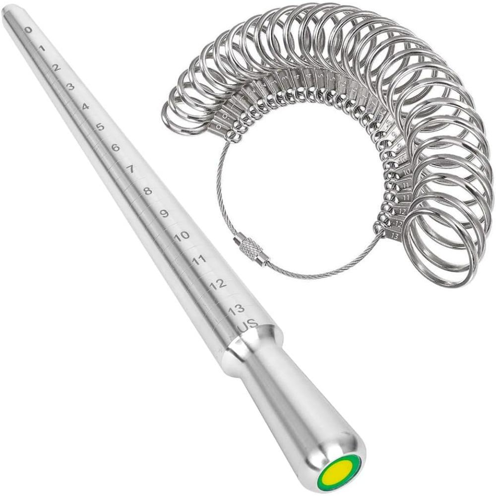 

US Ring Sizer Measuring Tool Metal Ring Mandrel Ring Measurer and Ring Sizer Women Men Ring Sizing Kit Finger Ring Size Measure