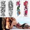 1 Piece Tattoo Sticker Full Flower Arm Fish Peacock Lotus Pattern Temporary Makeup Body Art