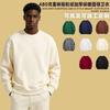 Felpa con cappuccio in pile spesso da uomo e donna, oversize, spalle cadenti, girocollo, tinta unita, casual, invernale
