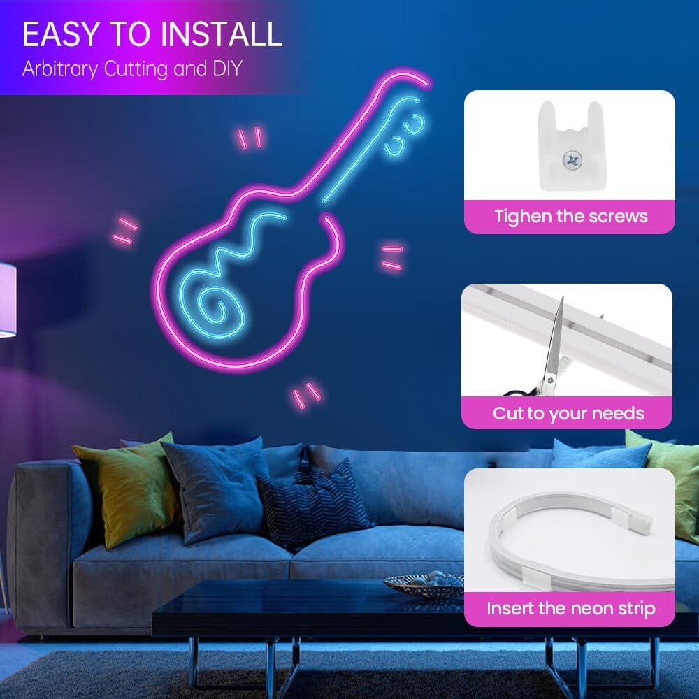 MALITAI LED Neon Light Strip 12V Touch Switch Neon Sign 12V Lamp Tape Kitchen Cabinet Wardrobe Mirror Backlight Lamp With EU Plug