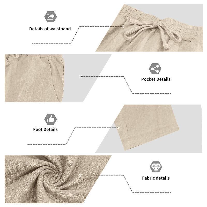 Men's Linen Long-Sleeve Lapel Shirt & Straight-Leg Pants Set for Casual Spring/Autumn Beachwear